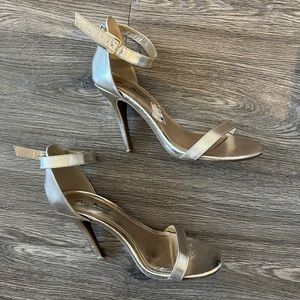 Anne Michelle Gold Metallic Heeled Sandals